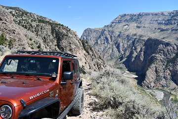 Morrison Jeep Trail shelf road view into canyon