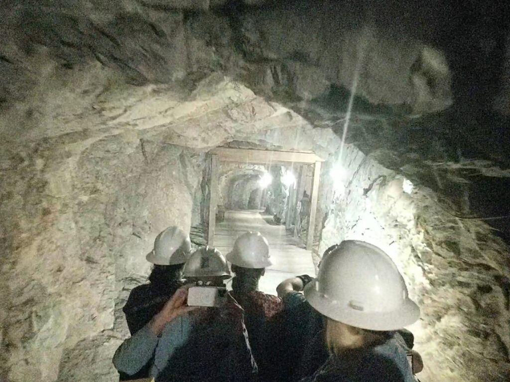 The ride down into the Hull mine.