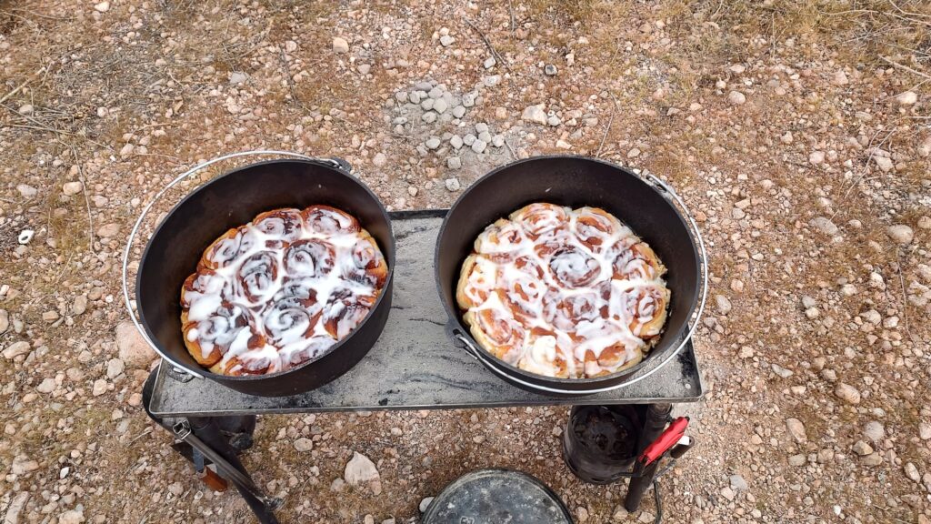 Cinnamon rolls for camp breakfast.